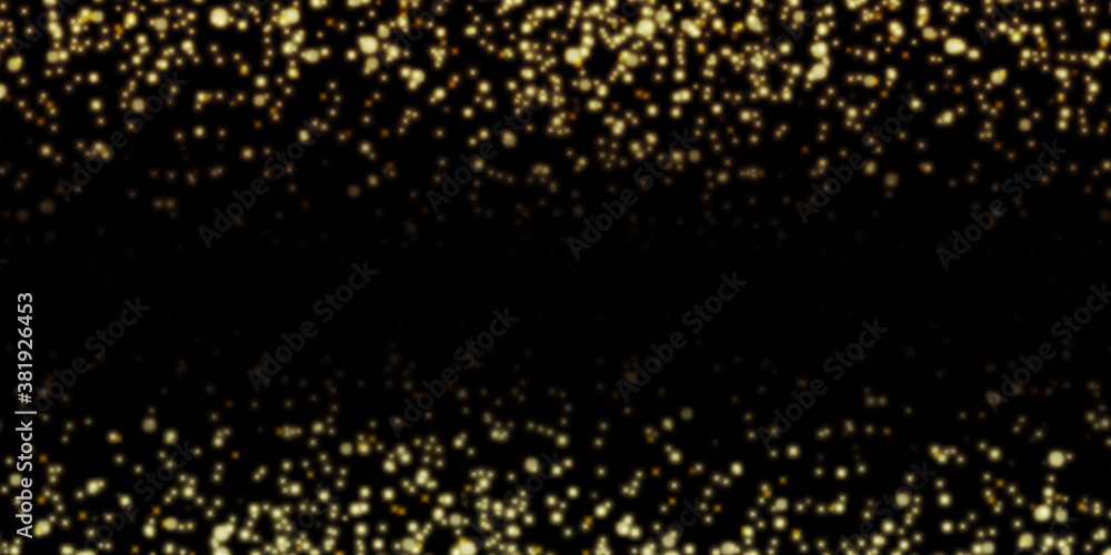3d illustration Golden confetti falling on gold glitter background glittering festive party golden confetti glow on black background