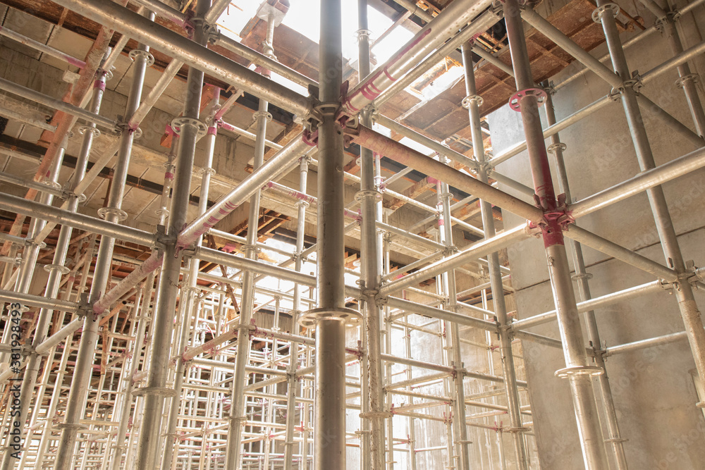 noise and blur aluminum truss for supporting the structure of the subway tunnel wall in the construction area noise and blur aluminum truss for supporting the structure of the subway tunnel wall in the construction area