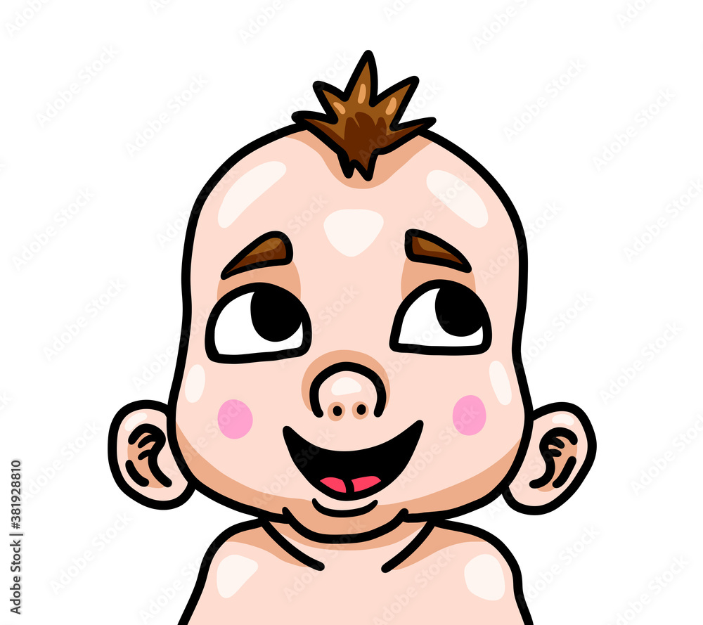 Adorable Stylized Little Happy Baby Boy Adorable Stylized Little Happy Baby Boy