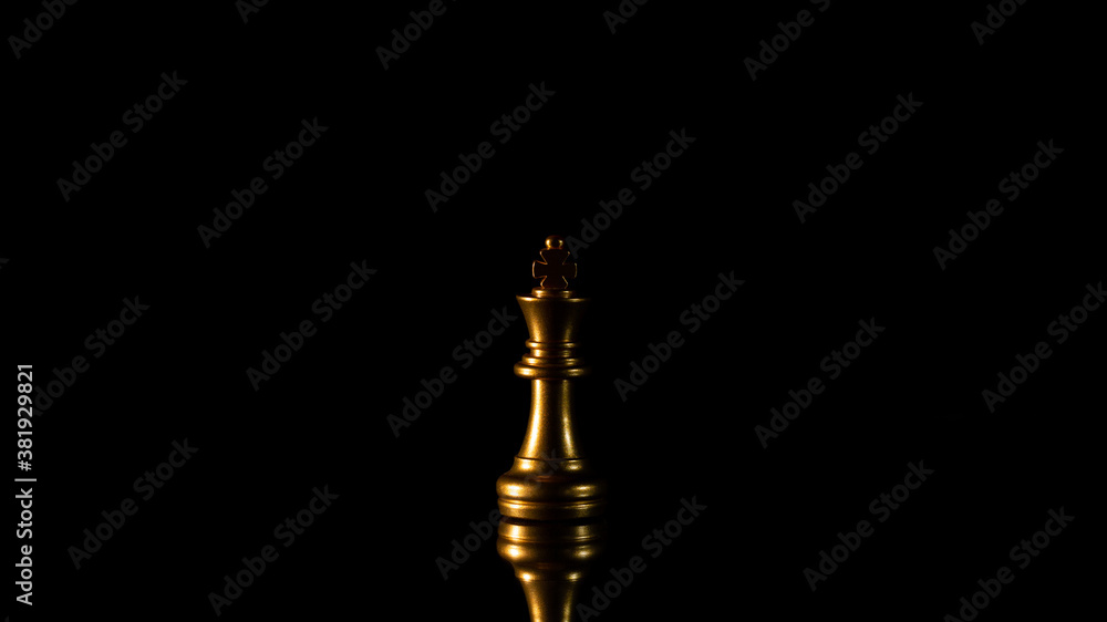 lonely golden king chess standing in the dark. lonely golden king chess standing in the dark.