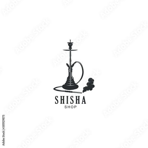 Hookah relax and Shisha shop logo design vector