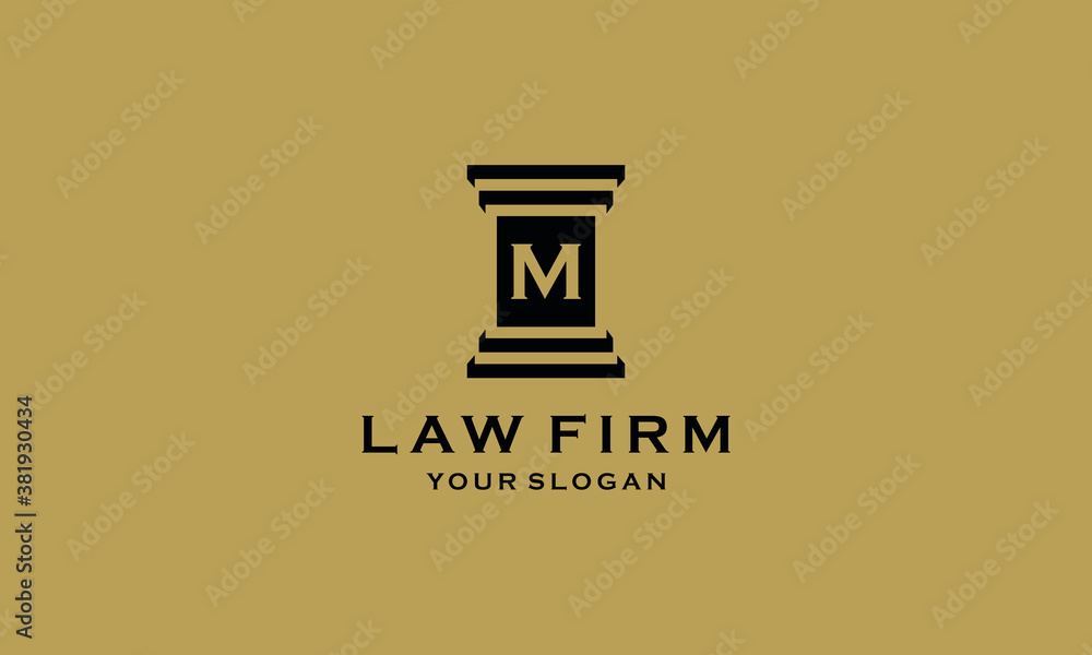 Initial M Law Firm Logo Symbol Template Stock Vector Adobe Stock