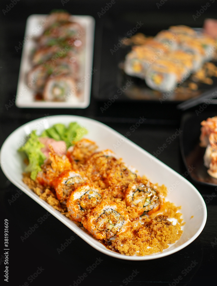 Assorted of japanese  roll among other japanese  norimki