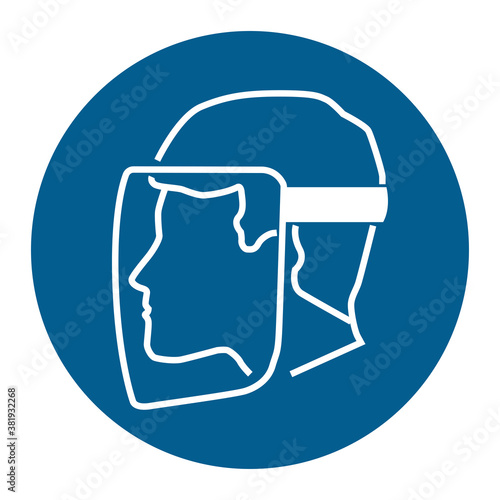 wear face guard or face shield mandatory sign. ESP10