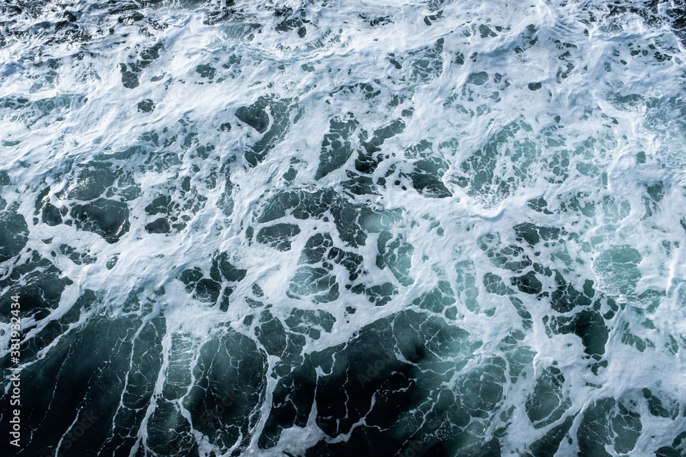 Fototapeta premium Foamy Fjord Water High Angle View