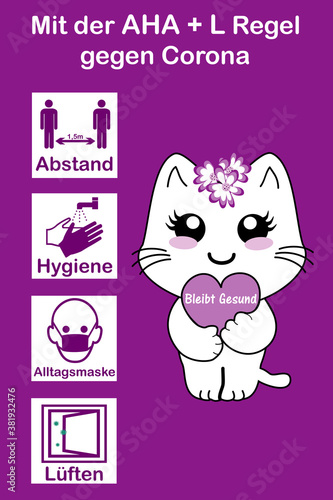 Hinweisschild für Kinder mit der AHA+L Regel.