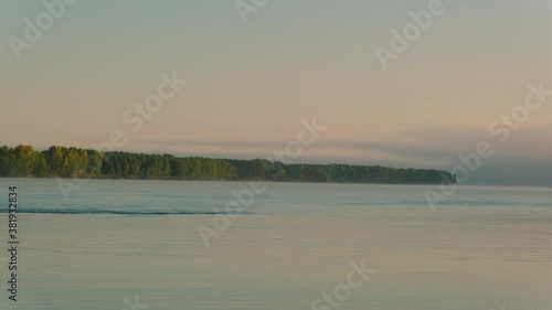 Summer landscape. Calm river . Rural landscape
