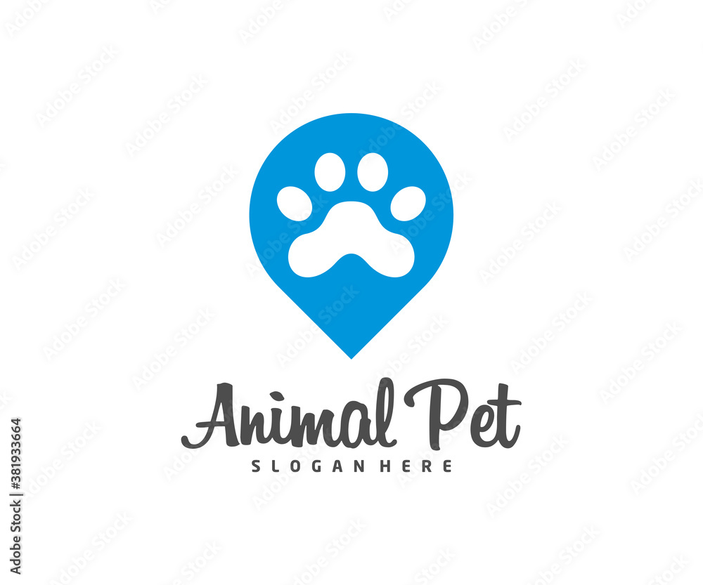 Point Pet Logo dog cat design vector template. Animals Veterinary clinic Logotype concept outline icon. Point Pet Logo dog cat design vector template. Animals Veterinary clinic Logotype concept outline icon.