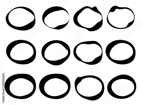 Circle, oval, ellipse Tag, Label set vector