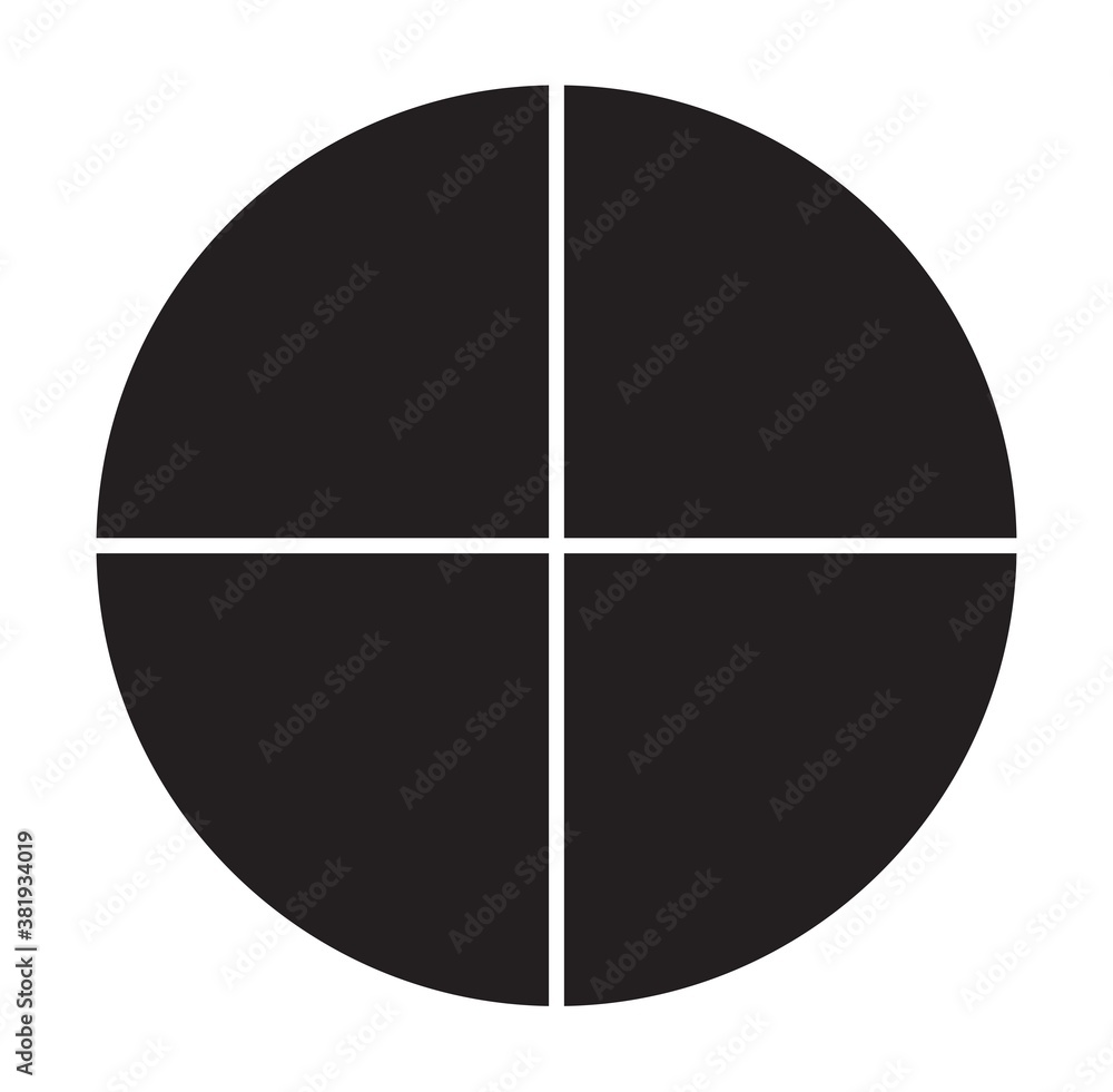 Circle pie chart, pie diagram icon from 2 to 20 sections. Simple, basic ...