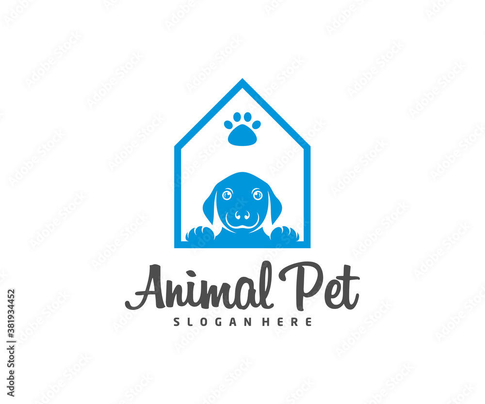 Pet Home Logo dog cat design vector template. Animals Veterinary clinic Logotype concept outline icon. Pet Home Logo dog cat design vector template. Animals Veterinary clinic Logotype concept outline icon.