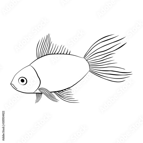 Beautiful vector with abstract fish on a white background.