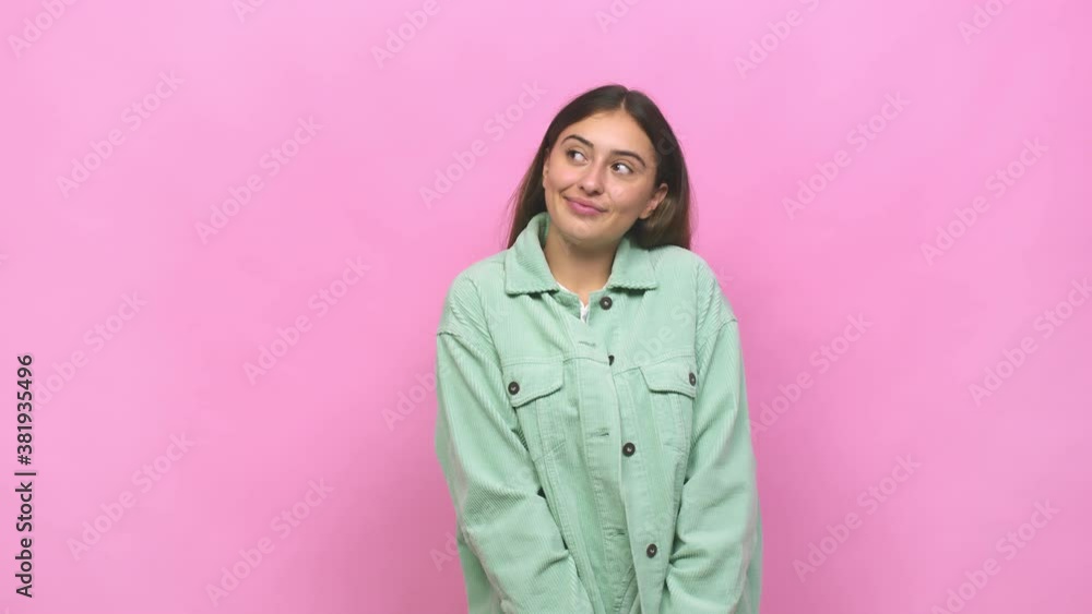 Young caucasian woman dreaming of achieving goals and purposes Young caucasian woman dreaming of achieving goals and purposes