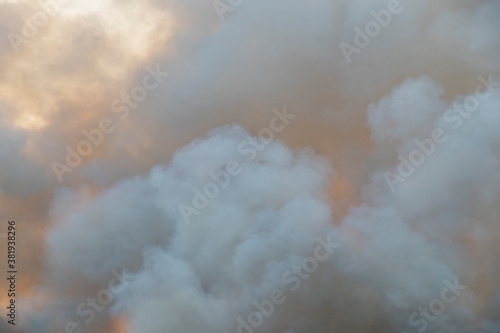 smoke pattern background of fire burn in grass fields