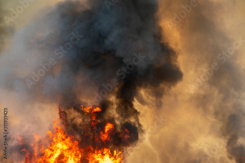 Wallpaper Mural raging dust smoke pattern background of fire burn in grass fields, forests and black Torontodigital.ca