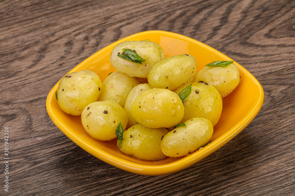 Young boiled potato in the bowl Young boiled potato in the bowl