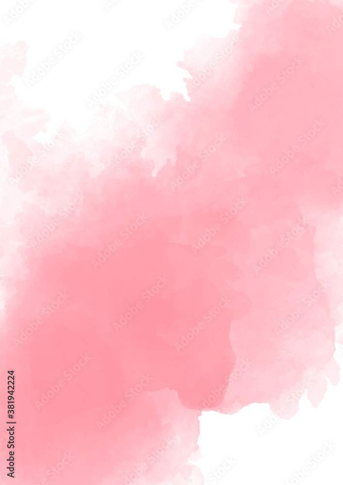 Retro watercolor image with pink watercolor texture background. Creative artistic background. Abstract summer background.