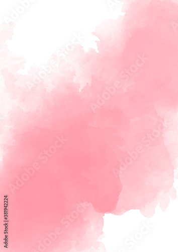 Retro watercolor image with pink watercolor texture background. Creative artistic background. Abstract summer background.