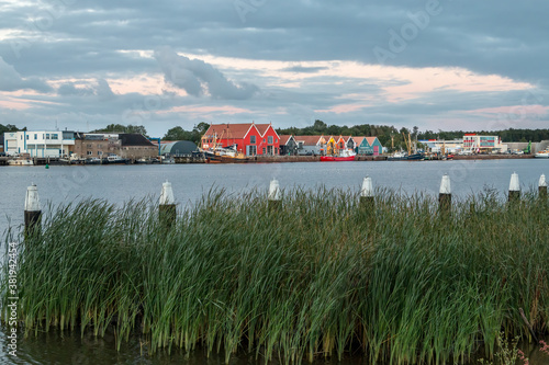 Zoutkamp a fishing village in the north of the Netherlands in the province of Groningen, photo taken in the evenings during the blue hour