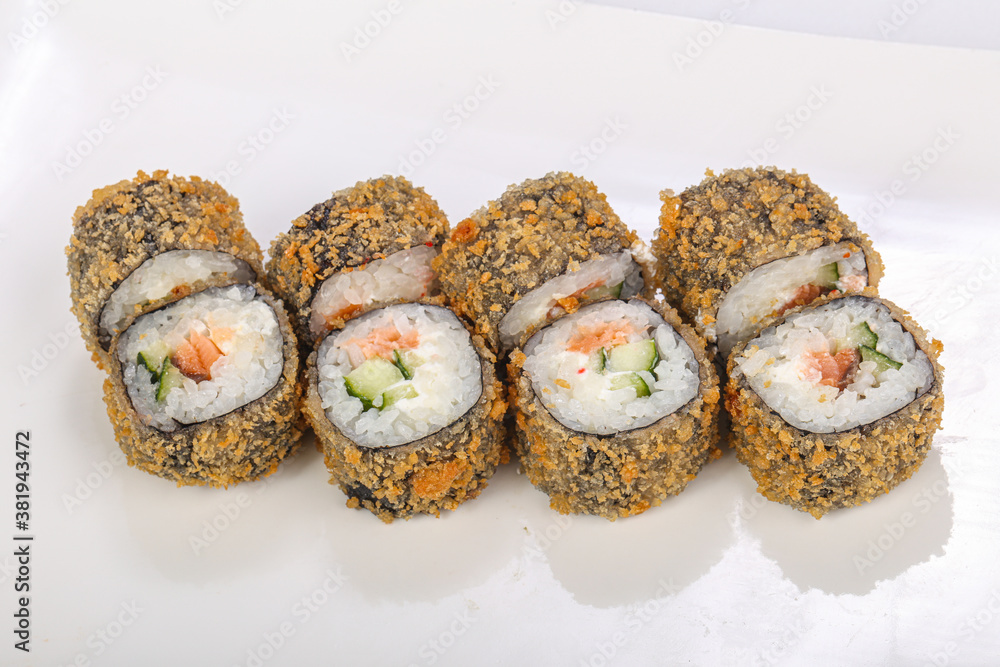 Japanese cuisine - tempura roll with fish Japanese cuisine - tempura roll with fish