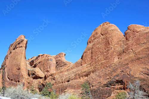 Rock formations in the Arches national Park  Utah