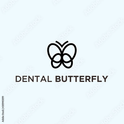 abstract dentist logo. butterfly icon