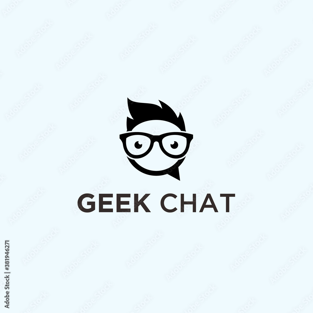 abstract nerdy logo. chat icon