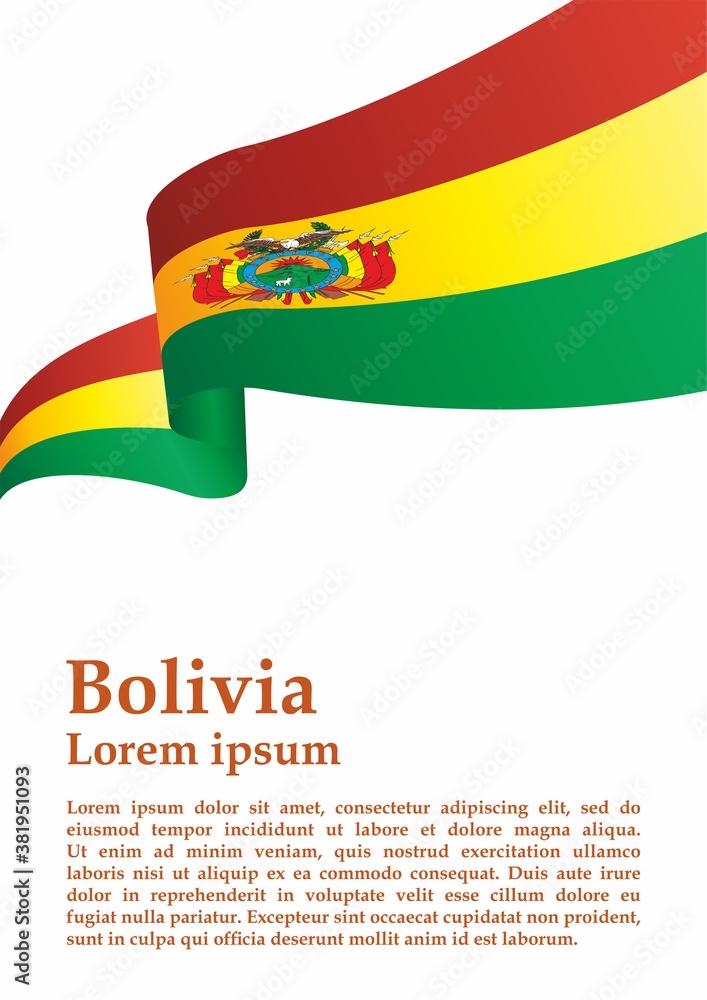 Flag of Bolivia, Plurinational State of Bolivia. Template for award design, an official document with the flag of Bolivia. Bright, colorful vector illustration. Flag of Bolivia, Plurinational State of Bolivia. Template for award design, an official document with the flag of Bolivia. Bright, colorful vector illustration.