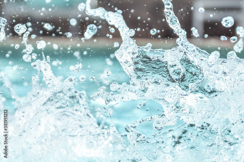 Pool water splashing