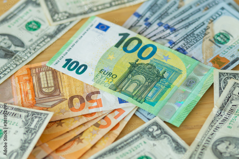 dollars on the table 100 euros currency bills
dollars on the table 100 euros currency bills