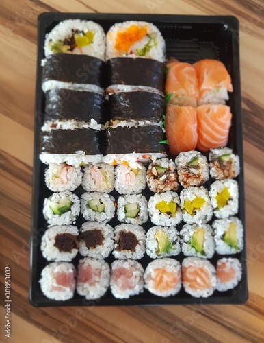 sushi and chopsticks