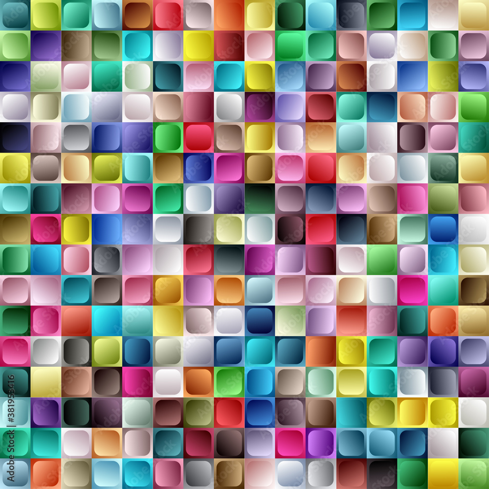 256 pieces colorful rounded square icon background set. Gradient color square backdrop, background collection / Monochrome version 256 pieces colorful rounded square icon background set. Gradient color square backdrop, background collection / Monochrome version