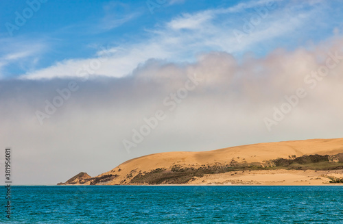 Giant sand dunes of North Head, New Zealand photo