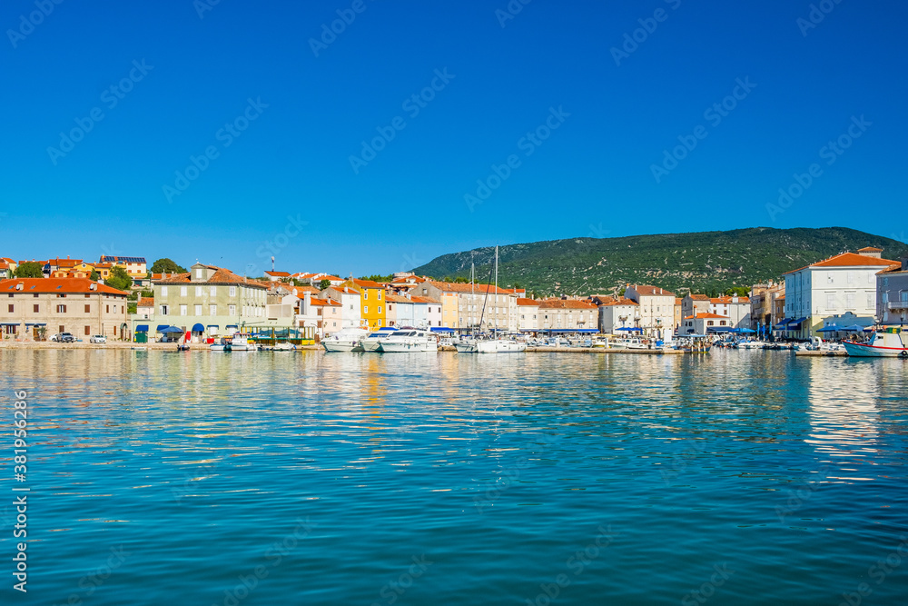 Waterfront in the town of Cres, waterfront, Island of Cres, Kvarner, Croatia