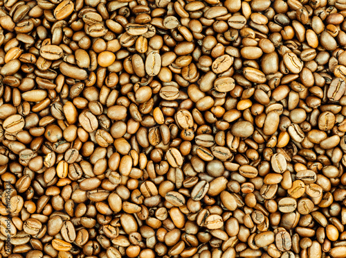 Background and texture of roasted coffee beans
