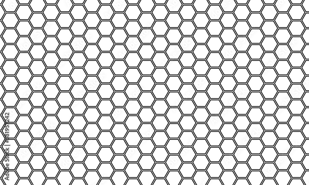 Seamless pattern of black hexagons on a white background. Seamless pattern of black hexagons on a white background.