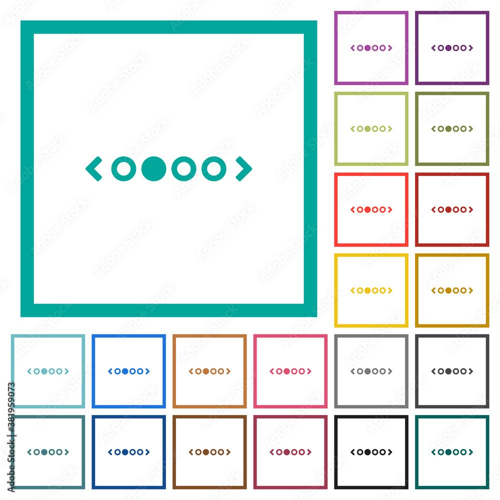 flat color icons with quadrant frames flat color icons with quadrant frames
