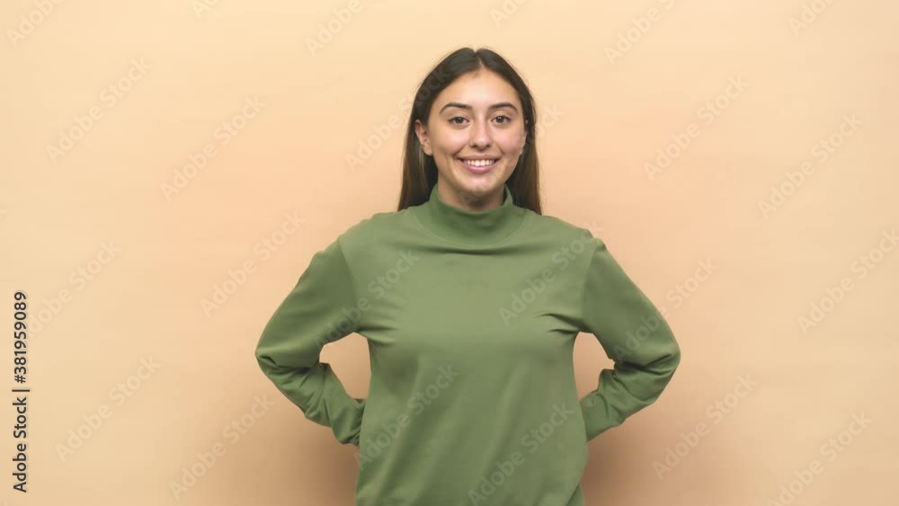 Young caucasian woman happy, smiling and cheerful Young caucasian woman happy, smiling and cheerful