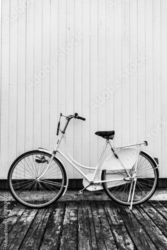 Vintage bike against a white wall