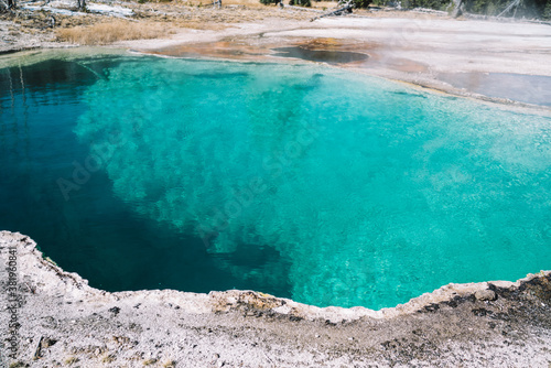 Hot spring in geothermal area of Yellowstone