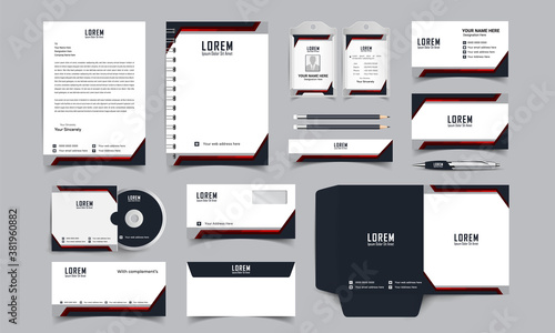 corporate identity template with digital elements. Vector company style for brand book and guideline.