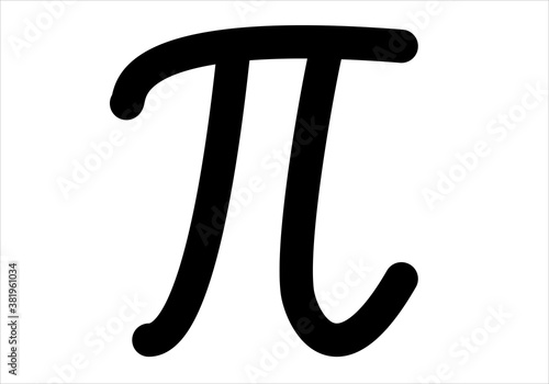 Símbolo del número pi sobre fondo blanco