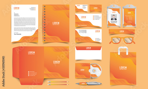 corporate identity template with digital elements. Vector company style for brand book and guideline.