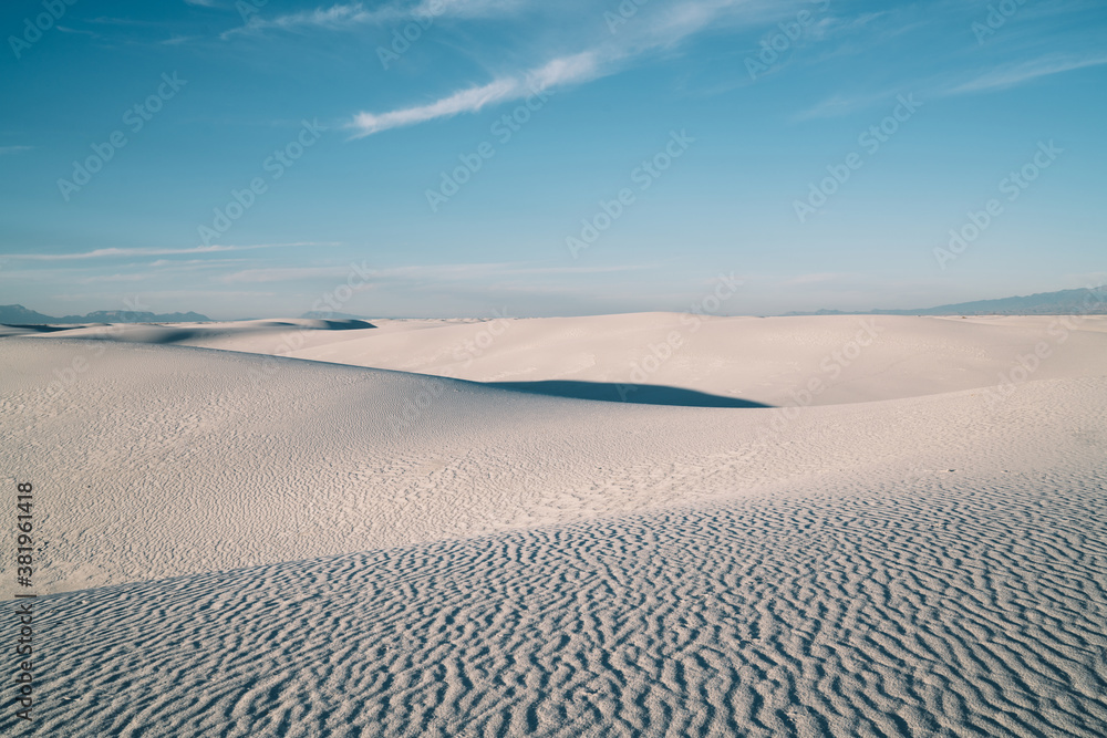 Sandy desert terrain in White Sands National Park Sandy desert terrain in White Sands National Park