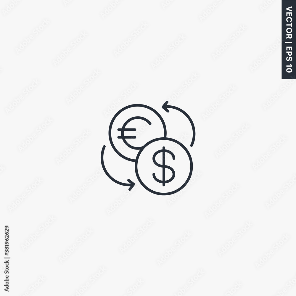 Currency conversion, linear style sign for mobile concept and web design Currency conversion, linear style sign for mobile concept and web design