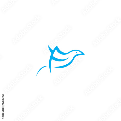 letter f logo illustration bird template color vector design