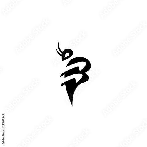 letter f logo illustration bee template black abstract vector design