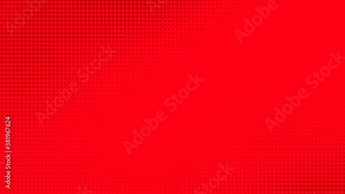 Dots halftone red color pattern gradient texture with technology digital background. Dots pop art comics with summer background.