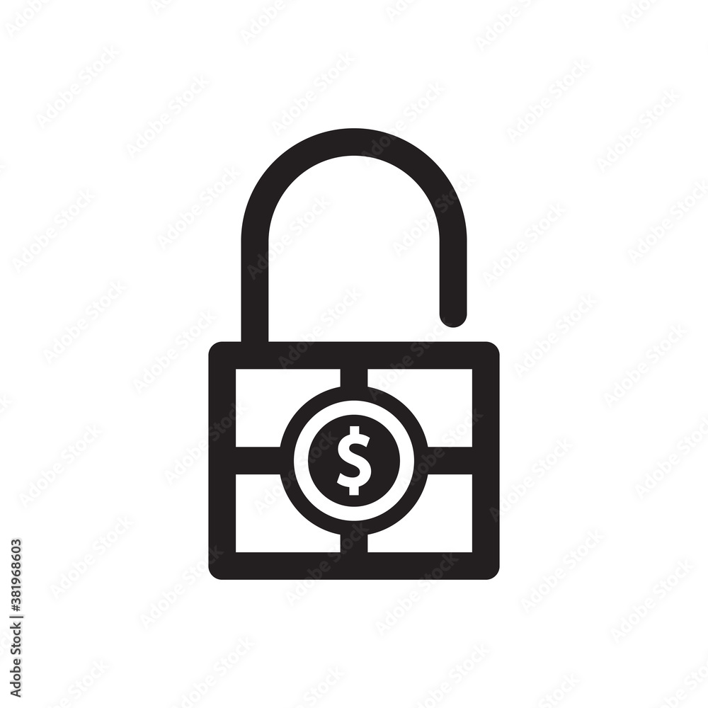 money security lock icon - safe investment icon money security lock icon - safe investment icon