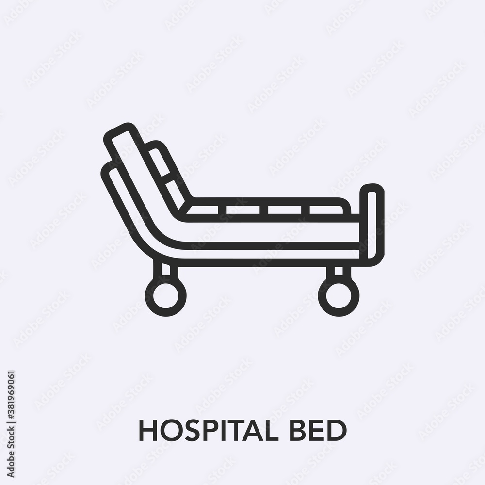hospital bed icon vector. Linear style sign for mobile concept and web design. hospital bed symbol illustration. Pixel vector graphics - Vector. hospital bed icon vector. Linear style sign for mobile concept and web design. hospital bed symbol illustration. Pixel vector graphics - Vector.